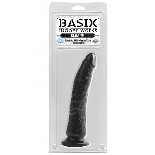 Фото PipeDream, США Фаллоимитатор на присоске Basix Rubber Works Slim 7 Black