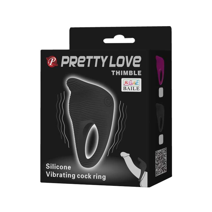 Фото Pretty Love, Китай Рифленое виброкольцо с клиторальным стимулятором Thimble
