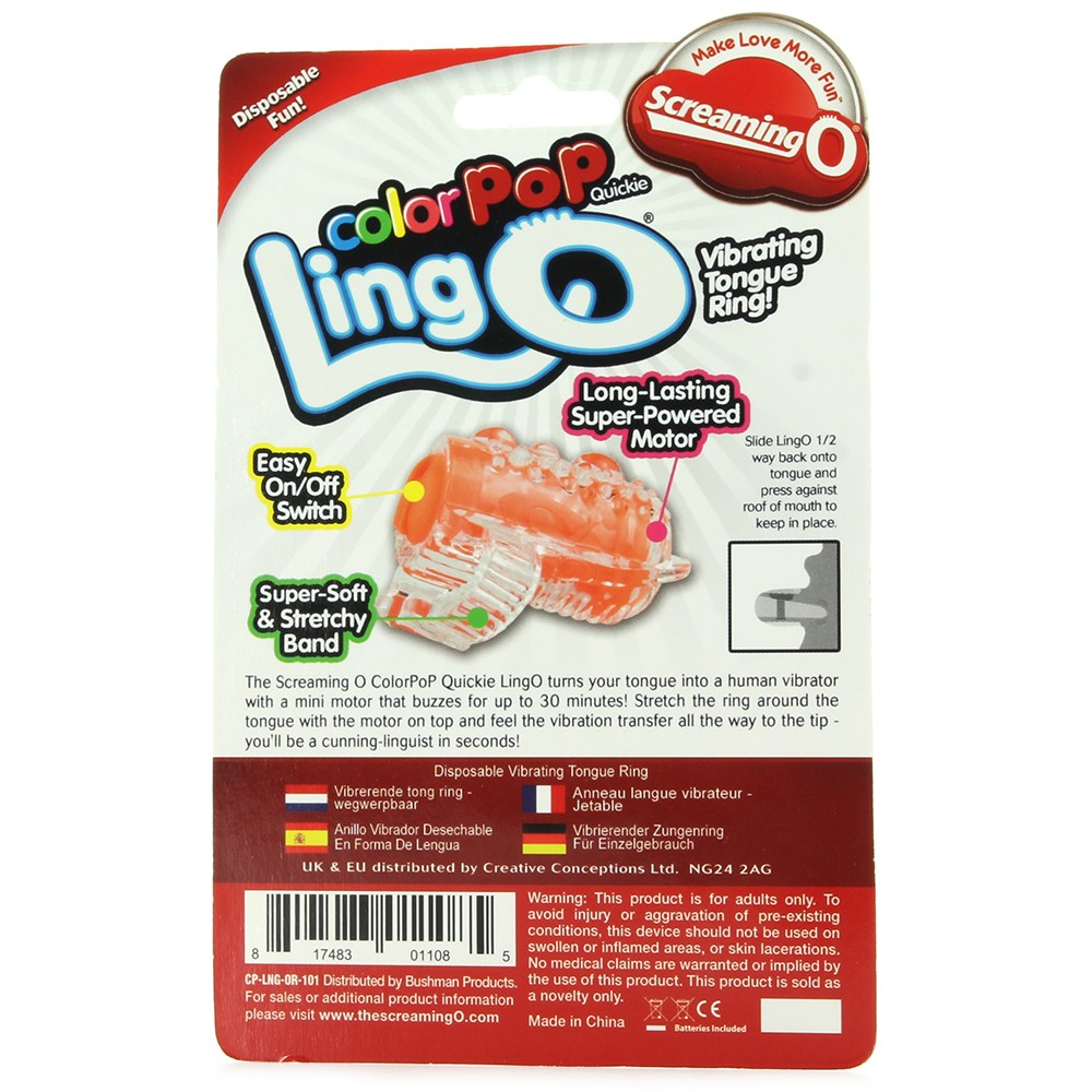 Фото  Виброкольцо для орального секса Color Pop Quickie LingO Orange