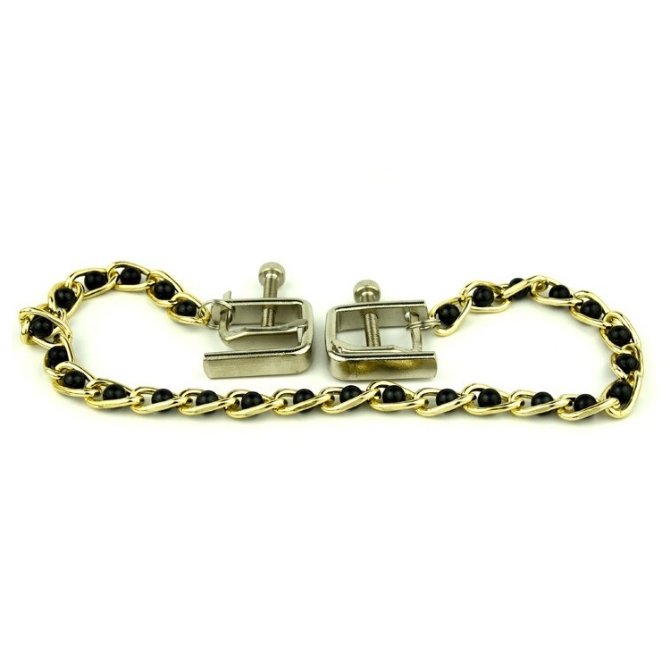 Фото HSY, Китай Квадратные зажимы с цепочкой Gold and Black
