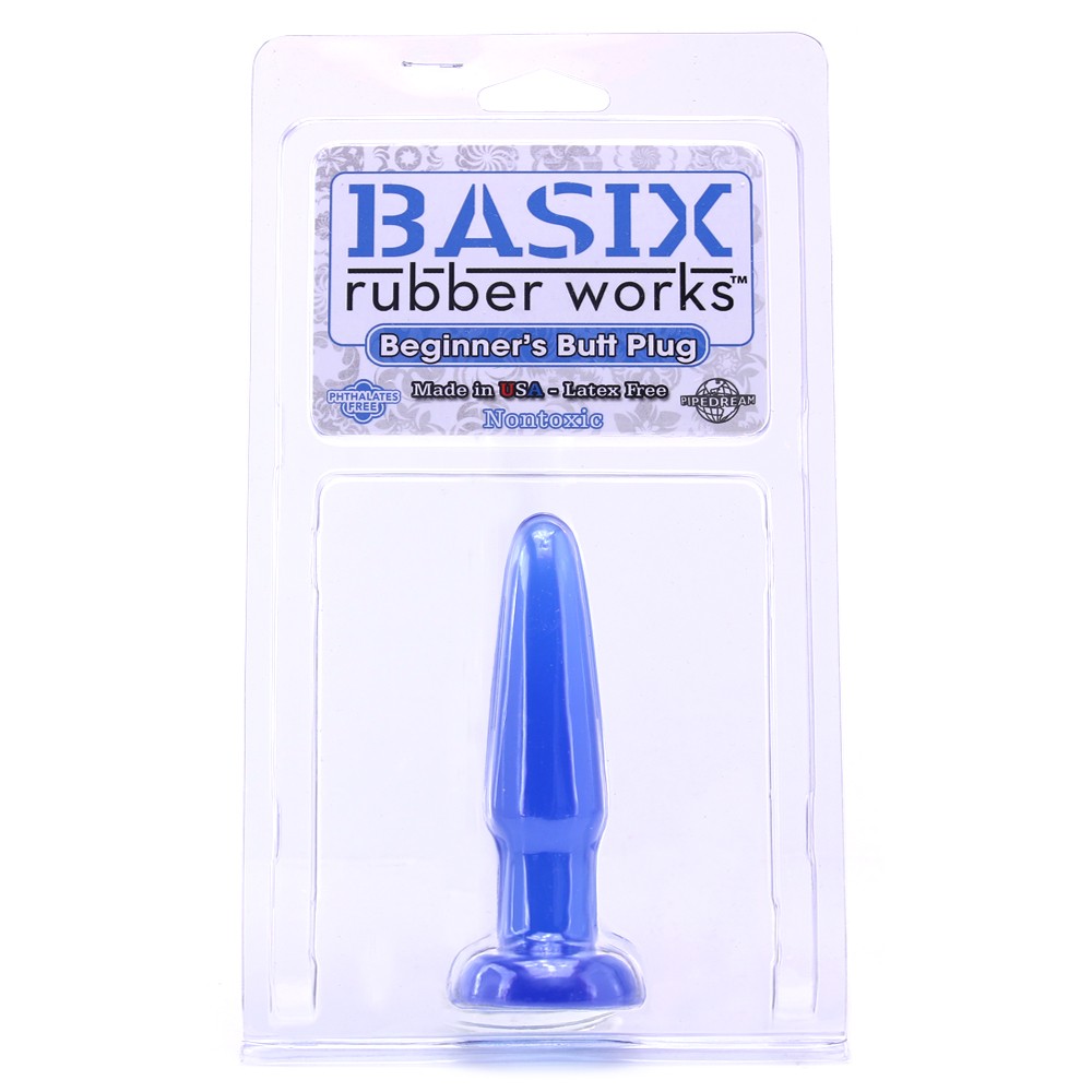 Изображение PipeDream, США Анальная пробка Basix Rubber Works Beginners Butt Plug Blue