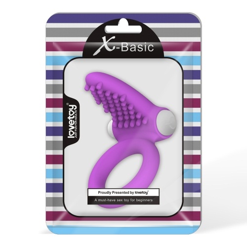 Изображение Lovetoy, Китай Виброкольцо X-Basic Tongue Silicone Cockring фиолетовое