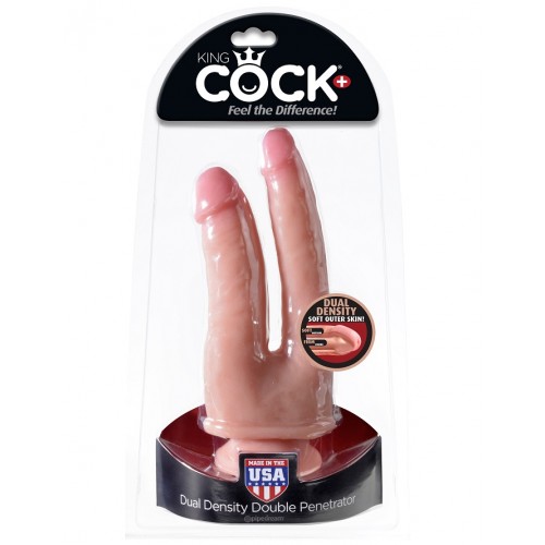 Фото PipeDream, США Двойной фаллоимитатор с присоской King Cock Plus Dual Density Double Penetrator
