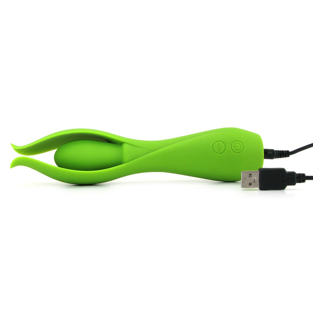 Фото California Exotic Novelties, США Зелёный оригинальный вибромассажер из силикона Lust by Jopen L6