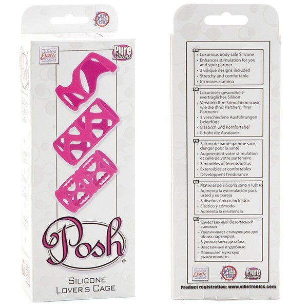 Изображение California Exotic Novelties, США Насадки на пенис из силикона розовые Lover s Cage Posh