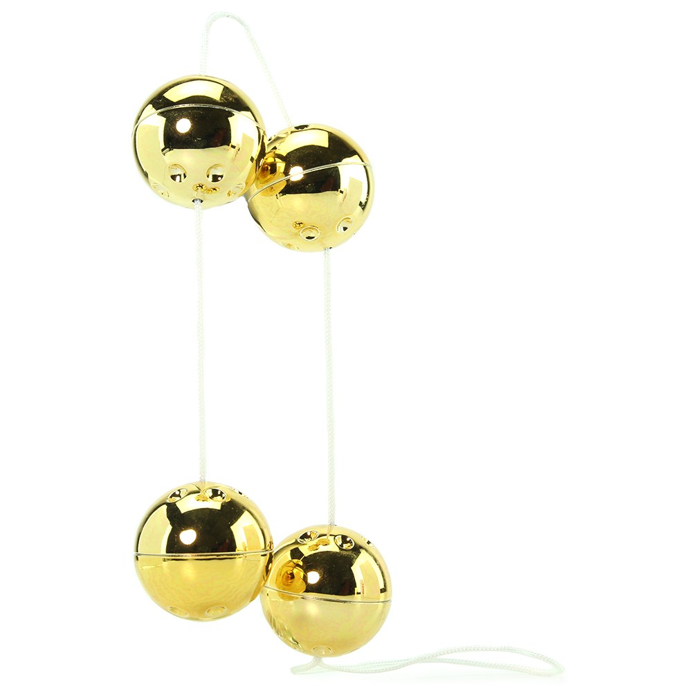 Изображение PipeDream, США Четыре вагинальных шарика с вибрацией Gold Vibro Balls Set