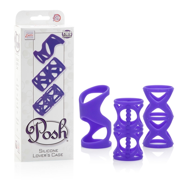 Фото California Exotic Novelties, США Насадки на пенис из силикона фиолетовые Lover s Cage Posh