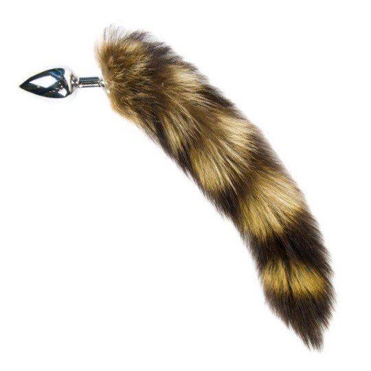 Фото HSY, Китай Анальная пробка с хвостиком Anal Plug Tail Silver S
