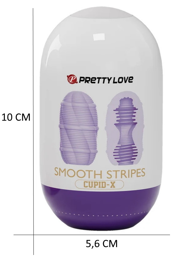 Фото Pretty Love, Китай Двустороннее яйцо-мастурбатор Pretty Love Smooth Stripes Cupid-X