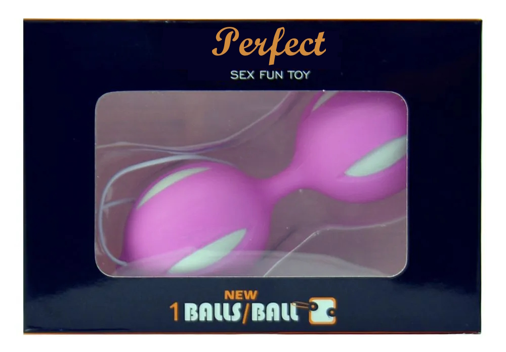 Изображение  Вагинальные шарики со смещенным центром тяжести Sex Fan Toy бело-розовые