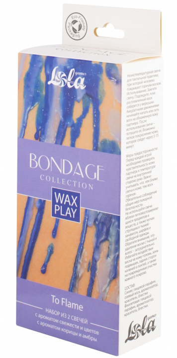 Фото Lola Toys, Россия Набор из 2 низкотемпературных Wax Play свечей Bondage To Flame 160 гр
