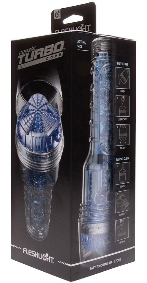 Изображение FLESHLIGHT Прозрачный мастурбатор Голубой Лед Fleshlight Turbo Core