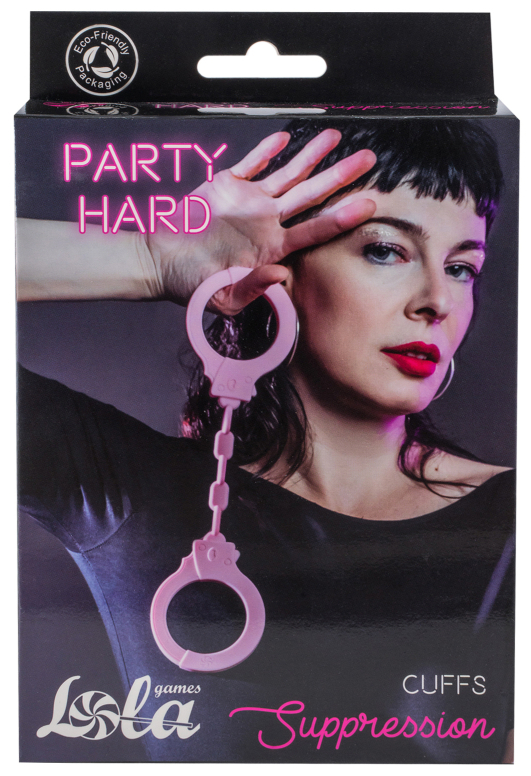 Фото  Силиконовые наручники Party Hard Suppression Pink