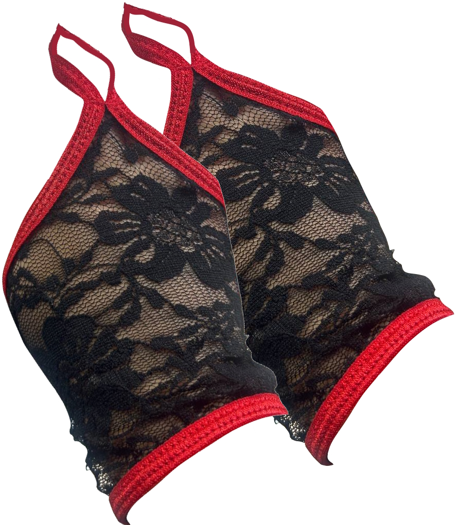 Изображение Baci Lingerie, Тайвань Изящные черно-красные митенки из кружева OS