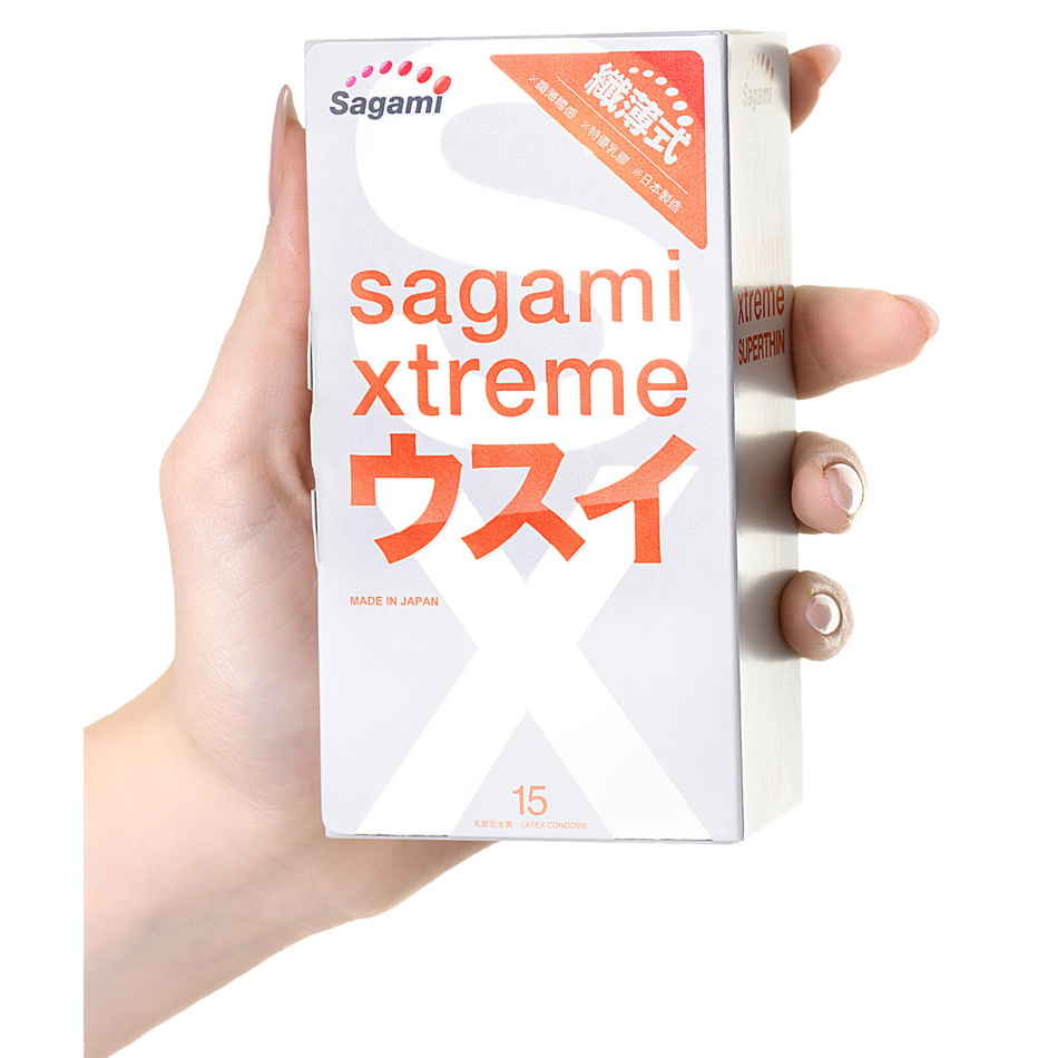 Фото Sagami, Япония Презервативы ультратонкие Sagami Xtreme 0.04 мм 15 шт