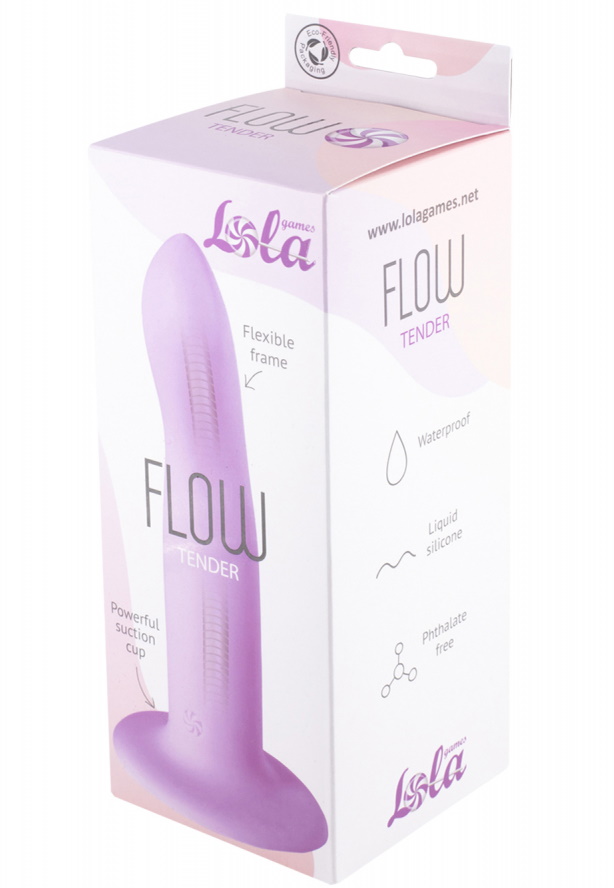 Фото Lola Toys, Россия Гнущийся нереалистичный фаллос на присоске Flow Tender 17 см