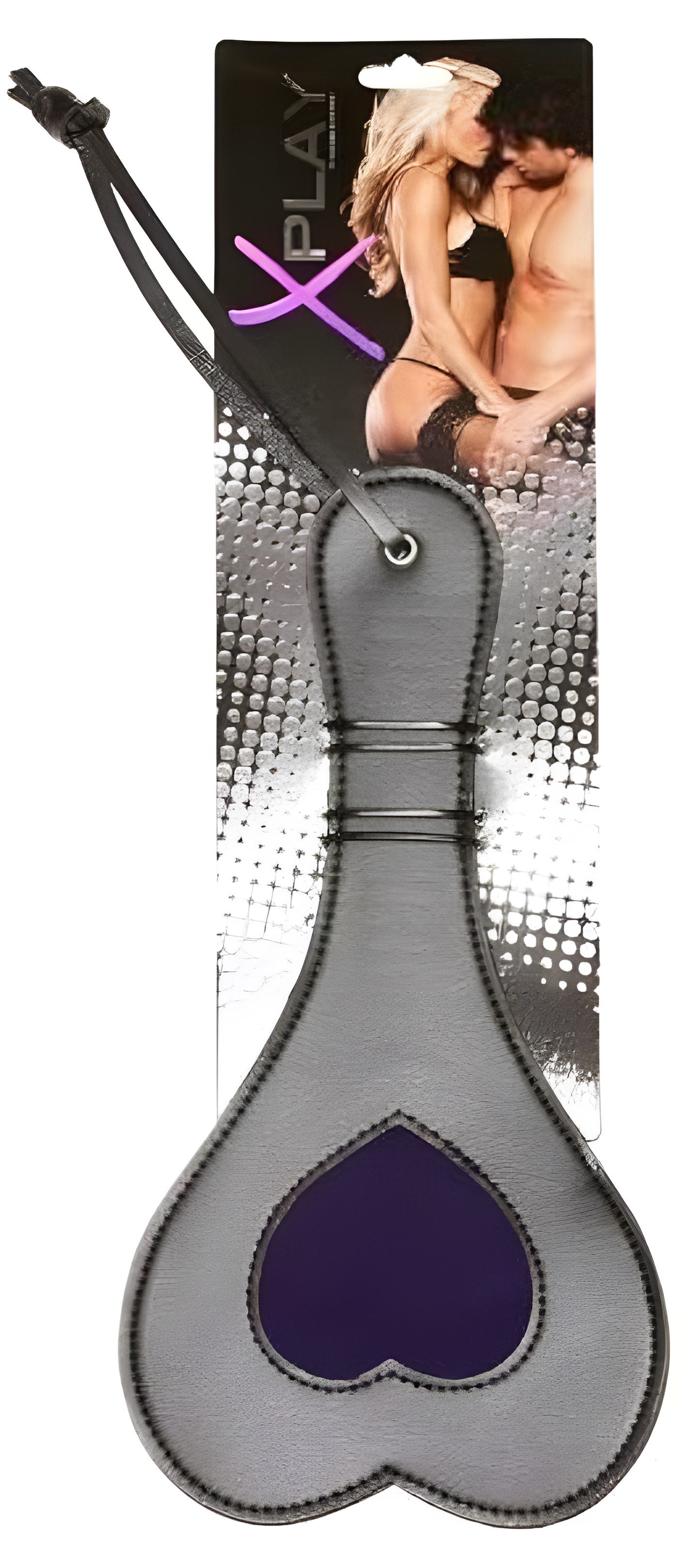 Фото  Черный пэдл с фиолетовым сердечком Allure Lingerie X-Play 30 см