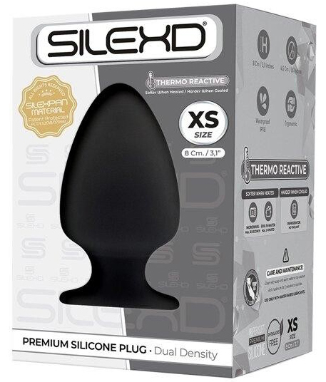 Фото Silexd, Испания Анальная втулка с эффектом памяти SilexD Premium Silicone Plug XS черная