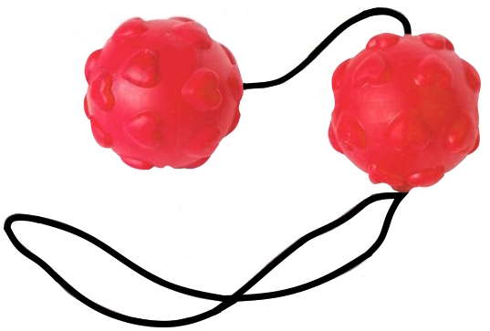 Фото  Красные вагинальные шарики со смещенным центром Sweet Hearts Duo Loveballs