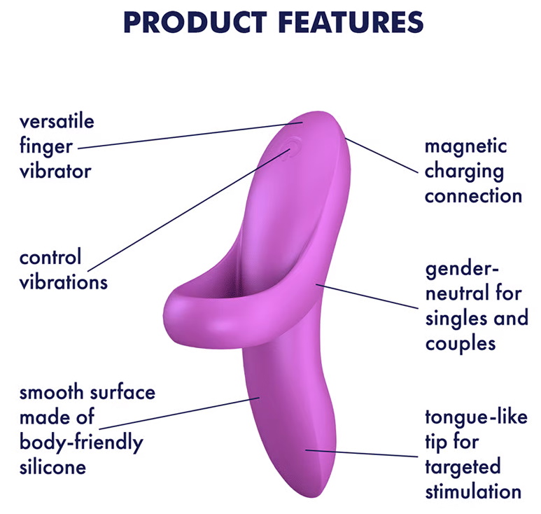Изображение Satisfyer, Германия Универсальный вибромассажер на палец Satisfyer Bold Lover фиолетовый