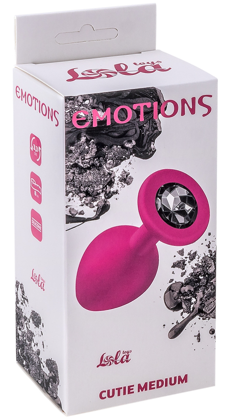 Изображение  Анальная пробка Emotions Cutie Medium Pink Black Crystal
