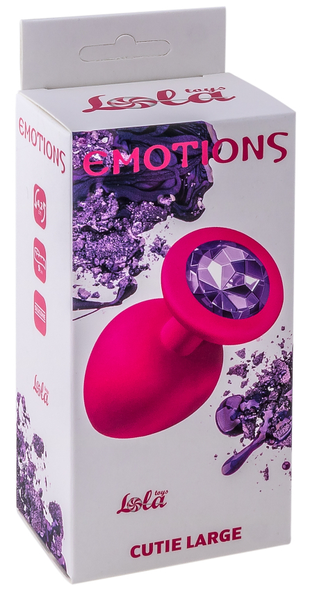 Изображение  Анальная пробка Emotions Cutie Large Pink Dark Purple Crystal