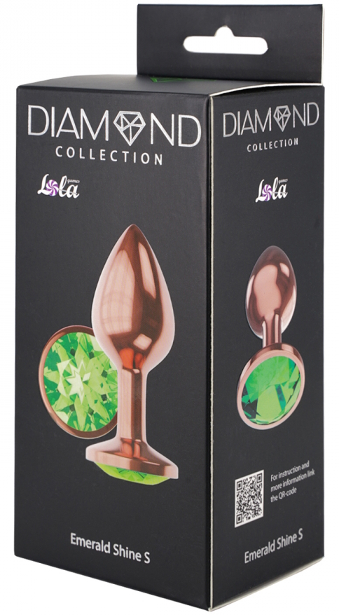 Изображение Lola Toys, Россия Анальная пробка Diamond Emerald Shine S розовое золото