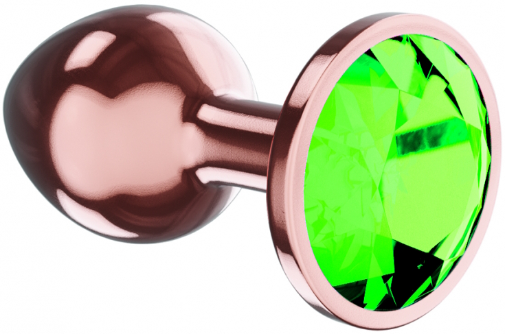 Изображение Lola Toys, Россия Анальная пробка Diamond Emerald Shine S розовое золото
