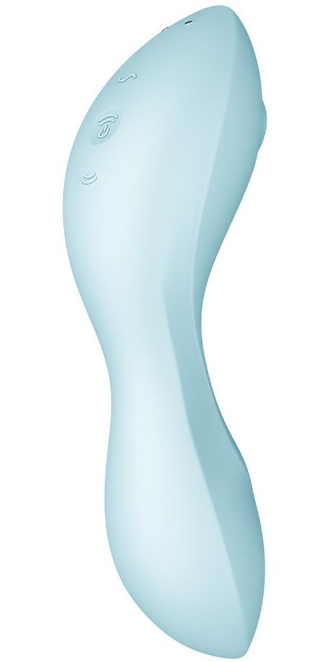 Фото Satisfyer, Германия Вакуумный смарт-стимулятор для клитора и точки G Satisfyer Curvy Trinity 5+ голубой