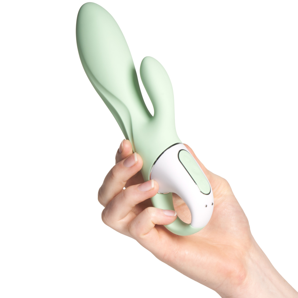 Фото Satisfyer, Германия Расширяющийся смарт-вибратор с клиторальным стимулятором Satisfyer Air Pump Bunny 5+ зеленый