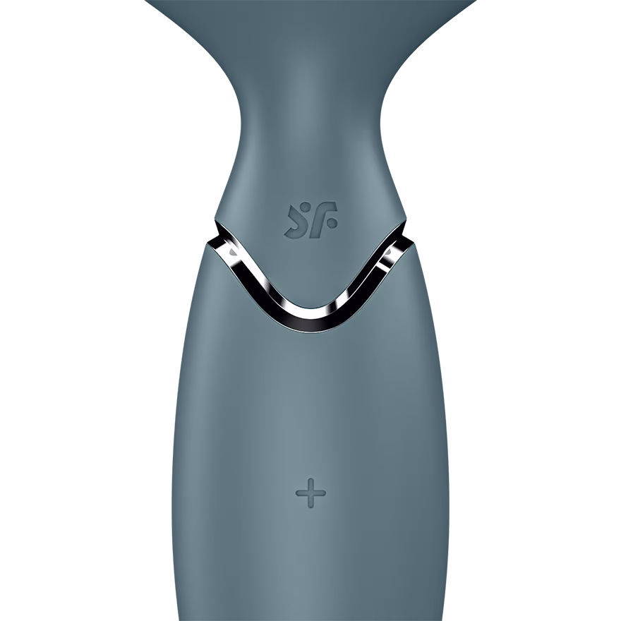 Фото Satisfyer, Германия Перезаряжаемый мини-массажер с вибрацией Satisfyer Mini Wand-er серый ДЕФОРМИРОВАННАЯ УПАКОВКА
