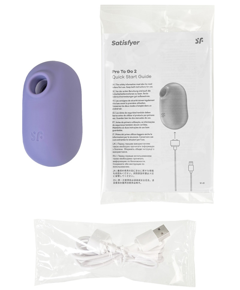 Фото Satisfyer, Германия Вакуумно-волновой стимулятор с вибрацией Satisfyer Pro To Go 2 фиолетовый