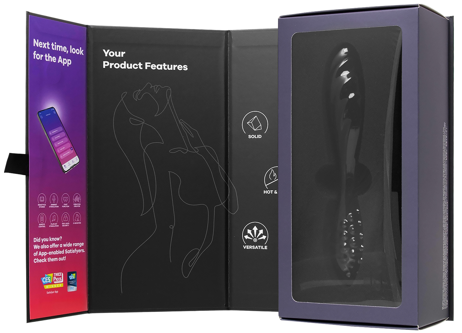 Изображение Satisfyer, Германия Двусторонний фаллос из стекла Satisfyer Dazzling Crystal 1 черный 18 см