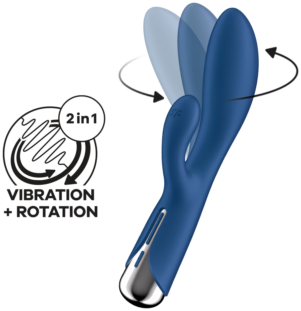 Фото Satisfyer, Германия Вибратор для точки G с клиторальным стимулятором и ротацией Satisfyer Spinning Rabbit 1 Blue