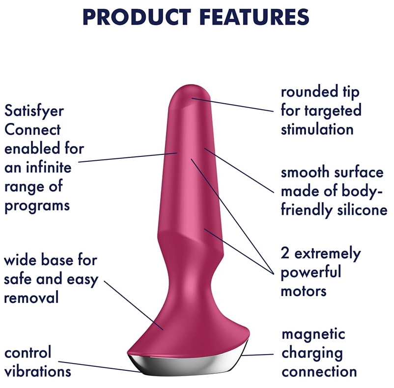 Фото Satisfyer, Германия Анальный смарт-стимулятор с вибрацией Satisfyer Plug-ilicious 2 розовый