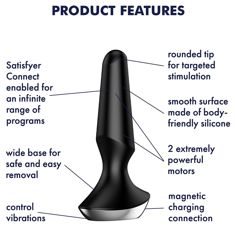 Фото Satisfyer, Германия Анальный смарт-стимулятор с вибрацией Satisfyer Plug-ilicious 2 черный