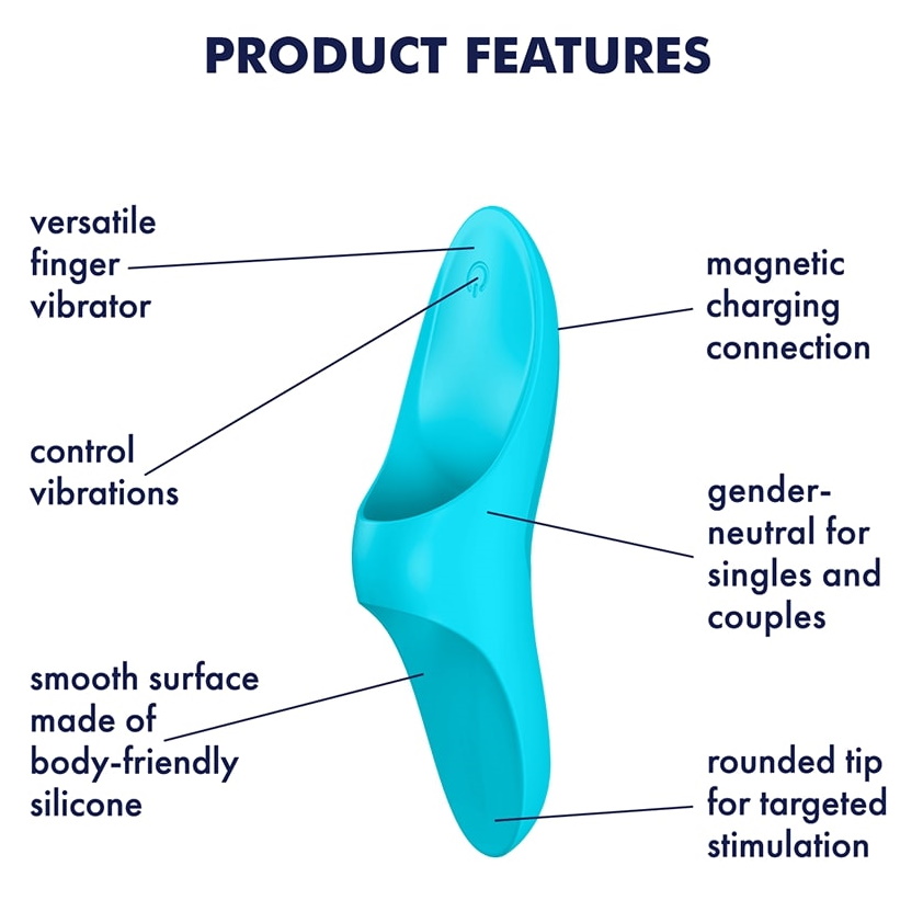 Фото Satisfyer, Германия Клиторальный вибромассажер на палец Satisfyer Teaser голубой