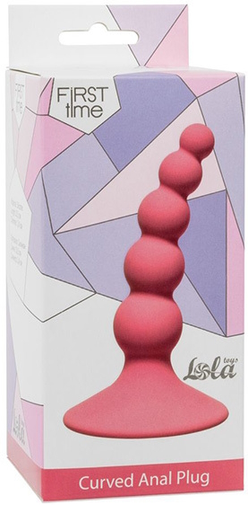 Фото Lola Toys, Россия Анальная елочка на присоске First Time Ribbed Plug Pink