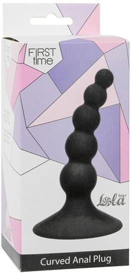 Изображение Lola Toys, Россия Анальная елочка на присоске First Time Ribbed Plug Black