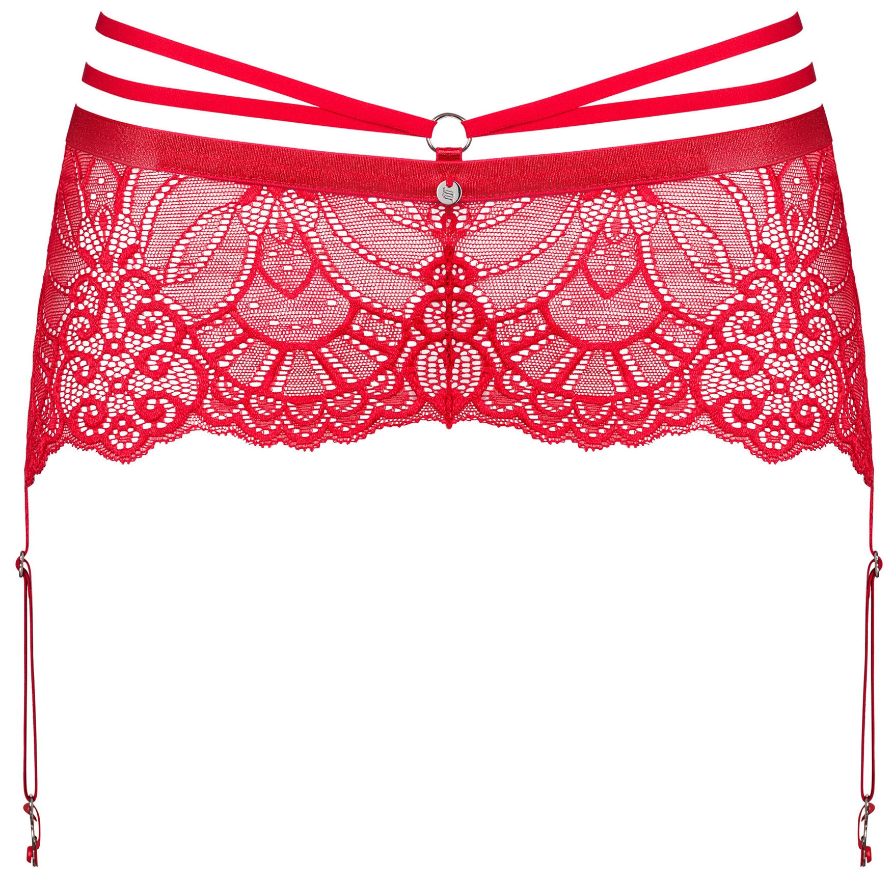 Изображение Obsessive, Польша Красный кружевной пояс для чулок со стрепами Loventy L/XL