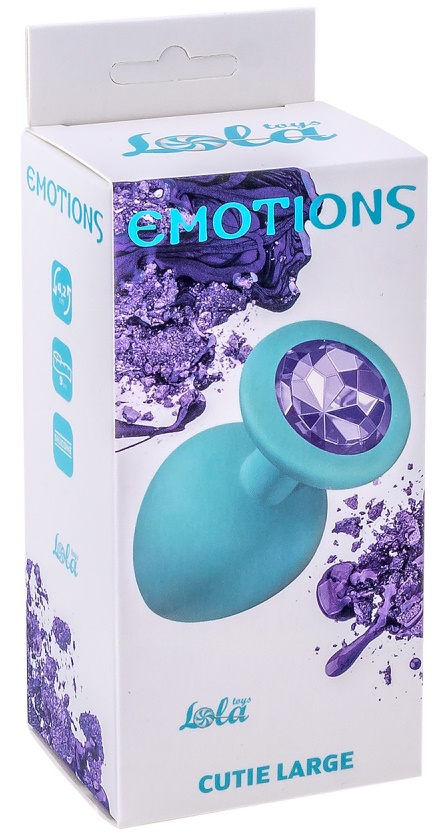 Изображение Lola Toys, Россия Анальная пробка Emotions Cutie Large Turquoise Light Purple Crystal