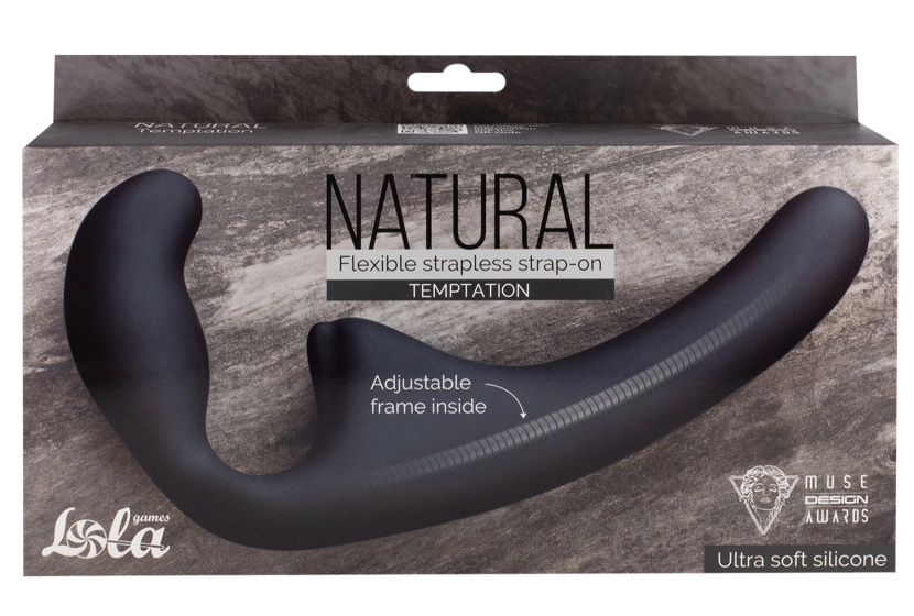 Изображение Lola Toys, Россия Гнущийся безремневой страпон Natural Temptation Black