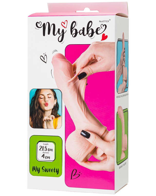 Фото  Реалистичный фаллос с подвижной крайней плотью My Babe My Sweety 22 см