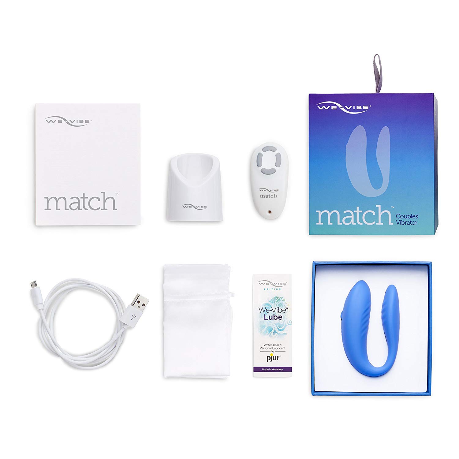 Фото We-Vibe, Канада We-Vibe Match Вибромассажер голубой для пар с дистанционным пультом