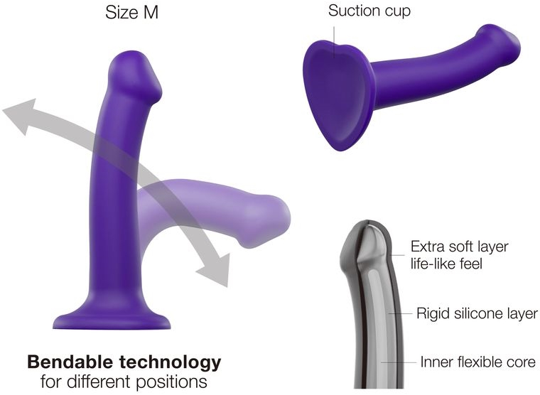 Изображение Strap-on-me Фаллоимитатор Strap-On-Me Dildo Dual Density Semi-Realistic M фиолетовый 18 см