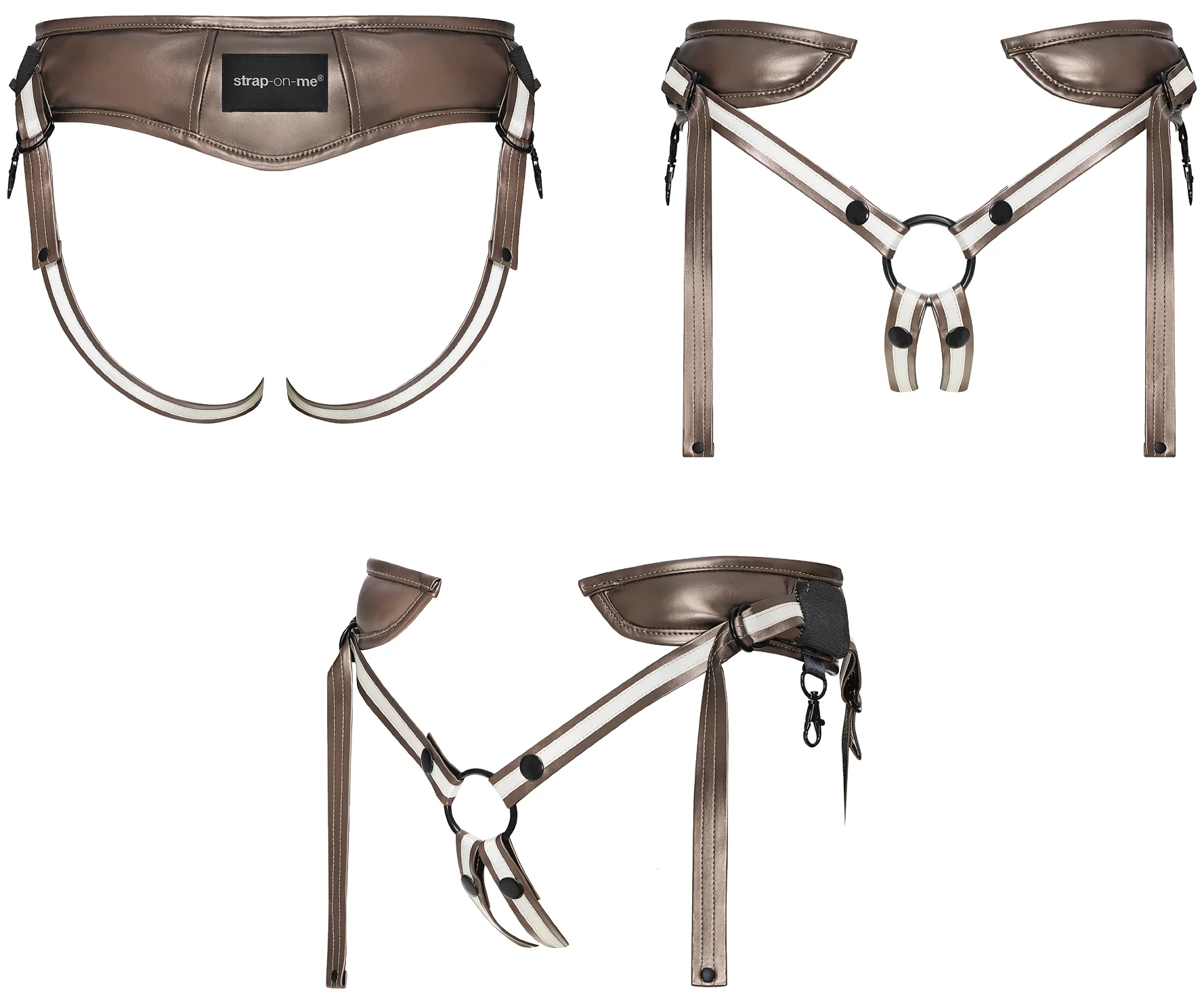 Изображение Strap-on-me Регулируемый пояс для страпона Strap-On-Me Harnais Leather Desirous бронзовый