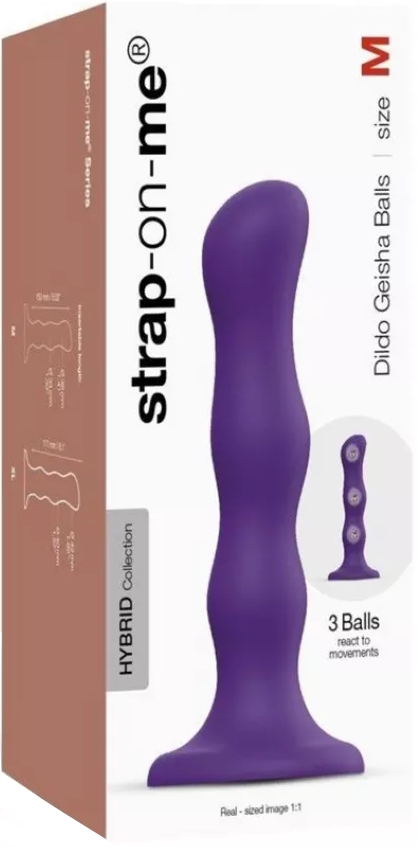Фото Strap-on-me Фаллоимитатор Strap-On-Me Dildo Geisha Ball M фиолетовый 17 см