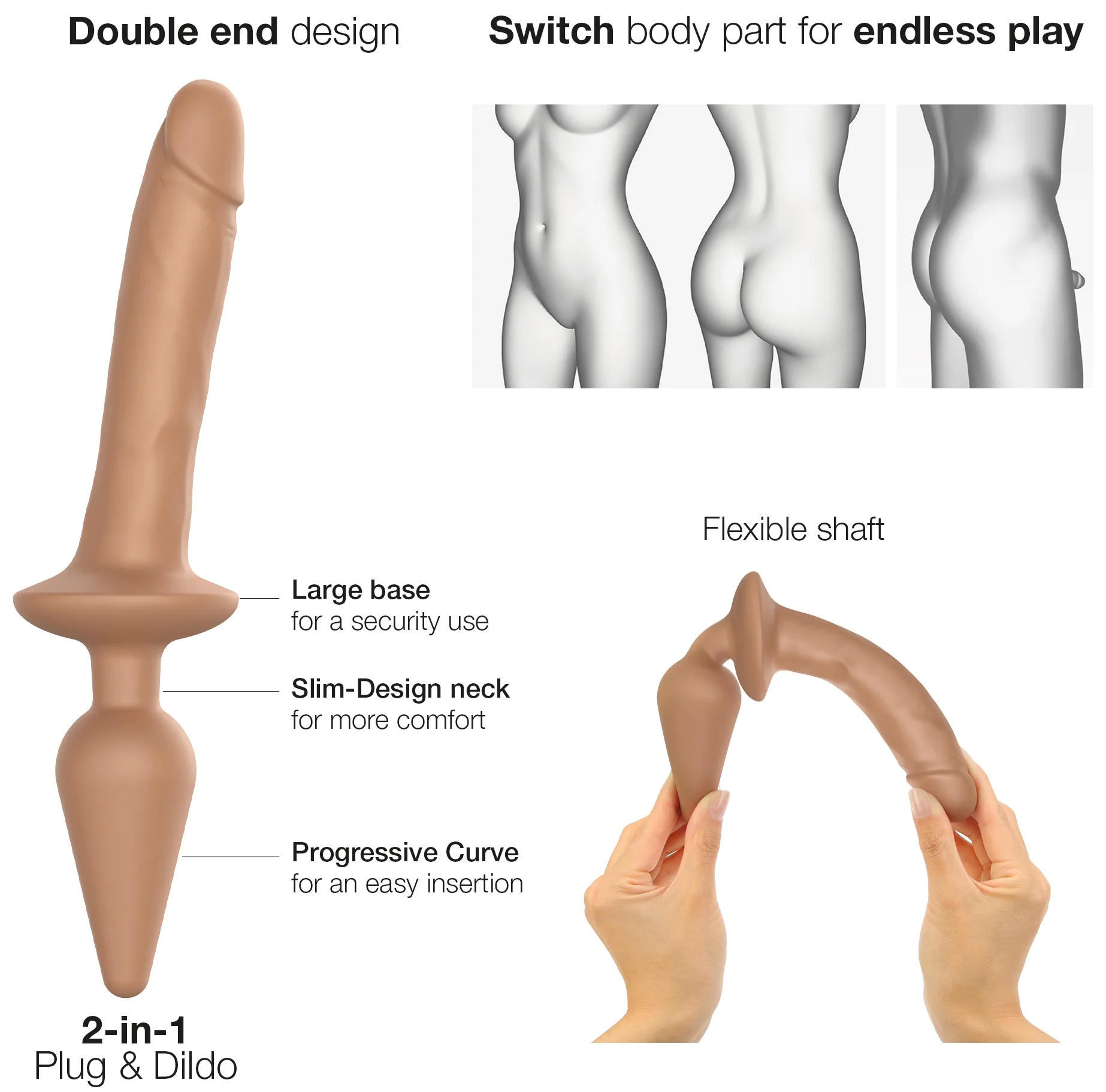 Фото Strap-on-me Фаллоимитатор Strap-On-Me Switch Plug-In Realistic L карамель