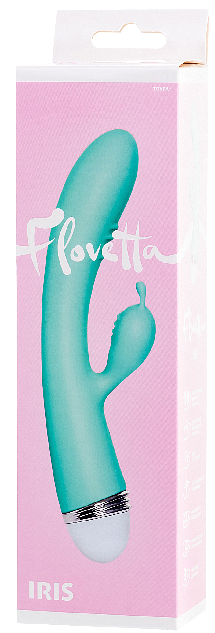 Фото Toyfa, Китай Вибратор с клиторальным стимулятором Flovetta Iris голубой