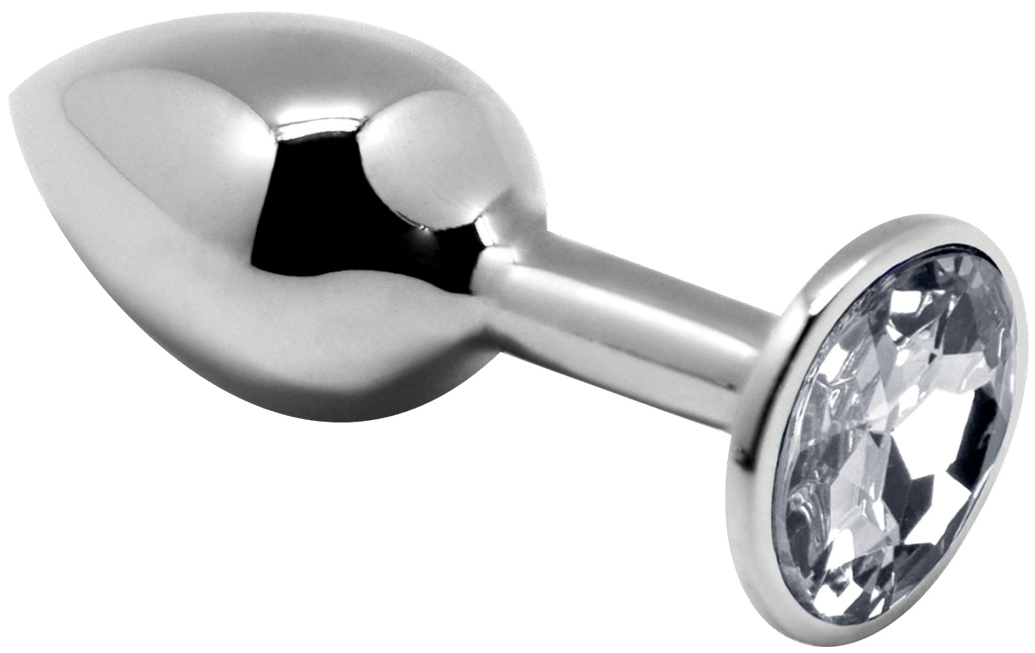 Изображение  Анальная пробка из металла Alive Mini Metal Butt M с прозрачным камушком